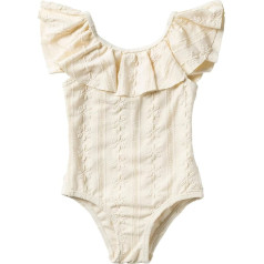 Salted Stories SASS25-071SDS Sleeveless Ruffle Swimsuit - Anglaise/Shortbread (74/80)