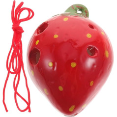 PartyKindom Erdbeer Ocarina Keramik Okarina-flöte Für Junge Mädchen Praxis Wind Instrument Entzückend Okarina-handwerk Dekorative Okarina