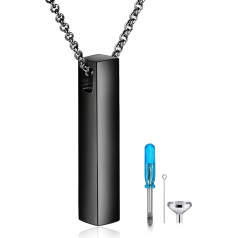 Urn Pendant Necklace 925 Sterling Silver Urn Pendant Necklace Cremation Jewellery for Men Women Unisex + Funnel Filling Kit + Kit with Gift Box