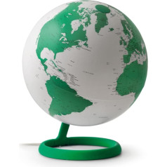 Tecnodidattica Atmosphere Evolve Velvet Giada Globe in Scandinavian Design with Colour Lamp, Political Cartography, Diameter 30 cm, Made in Italy