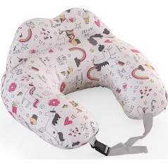 MIFXIN Baby Nursing Pillow for Breastfeeding - 100% Cotton U-shaped Multifunctional Maternity Pillow, Infant Feeding Support with Adjustable Waistband, Hands-Free Comfort for New Moms