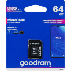 66-226# Microsdxc 64gb + adapteris sd cl10goodram uhs-i karte