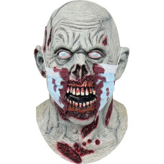 Zombie Mask Scary Bloody Face Mask with White Eyes Halloween Scary Horror Walking Dead Monster Devil Demon Zombie Headwear Cosplay Masks for Adults