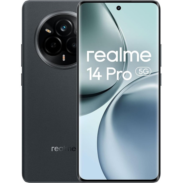 realme 14 Pro 5G Smartphone 12 + 512 GB, Grigio Camoscio, Schermo curvo da 6.72 pollici, Refresco a 120 Hz, Battery 5260 mAh, Photo Camera da 50MP, MediaTek Dimensity 7300, Protezione ArmorShell, IP69