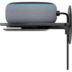 For Amazon Echo Dot 4 Wall Mount Stand Accessories with Integrated Cable Management, No Screws Required, Speaker Accessories Rack (Amazon Echo Dot 4, Black) A335