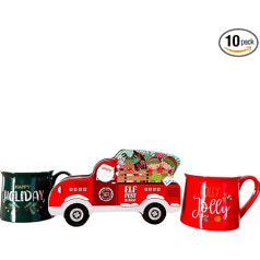 Loran Tee - Gift set, Santa Claus car with elves and 2 cups green/red, loose tea, herbal tea, gift idea, 100 g loose tea, tea set, Santa's sweet cinnamon snail