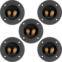 NUOBESTY Pack of 5 Speaker Terminal Connection Cups - 2-Way Spring Clamps for DIY Speaker Projects and Subwoofers, Black