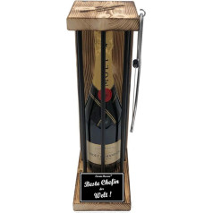 Moet Geschenkverpackung Geschenkset für Chefin Geburtstag Weihnachten - Reserve Black Edition incl. Notsäge Text s/w Beste Chefin der Welt Champagner (1 x 0.75 l)