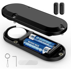 For Apple AirTag battery case, 2 pieces, service life up to 10 years, with lanyard hole, magnetic design, IP68 waterproof, cover for AirTag battery case, use 2 AA battery changes