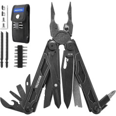 ROCKTOL Multitool, 29-in-1 Multitool Pliers with Replaceable Wire Cutters and Saw, Heavy-duty Stainless Steel Multi-tool Set and Nylon Sheath for Camping Survival Multi Tool for Man, (VG-10 Blade)