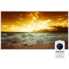 Infrared Heater Picture 600 W, 1-3 min at Operating Temperature up to 120 Degrees - Can be Wall Mounted, Ceiling Mounting - Suitable for Bedroom, Office, Bathroom - With Remote Control - Wave