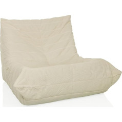 Sitzolo Beanbag, Floor Sofa with Backrest, Comfortable Floor Chair, Armchair for Bedroom, Living Room, Corduroy Fabric, Beige