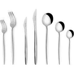 Karaca New Porto 84-Piece Cutlery Set for 12 People, Stainless Steel Cutlery Set, Elegant and Complete Solution for Your Dining Room