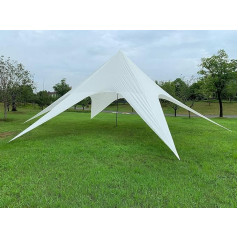 CLP Star Tent 14 m, XL Star Tent for the Garden, Event Tent with 14 m Diameter, Covered Tent Area of Approx. 40 m², Available in Many Colours, Colour: White
