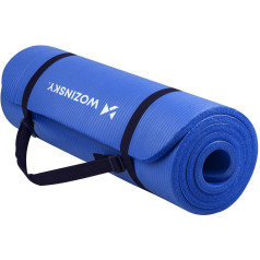 Treniņu paklājs 181 x 63 x 0,9 cm biezs jogas vingrošanas paklājs zils