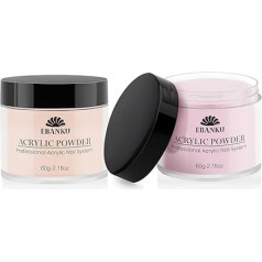 EBANKU Acrylic Powder Set, 2 Colours, Pink Rude Acrylic Nail Powder, Professional Acrylic Powder for Nail Acrylic Extension