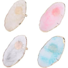 HAPINARY 4-Piece Nail Gel Mixing Tray Made of Resin Nail Display Plate for Nail Art Painting Board Nails Plate Manicure Colour Tray