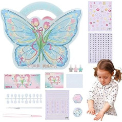Nail-Art-Spielzeug, Nail-Art-Salon-Set | Schmetterlings-Nagellack--Set für Kinder | Stilvolle und niedliche Nailart-ationen für Kindertag, Geburtstag und Weihnachten