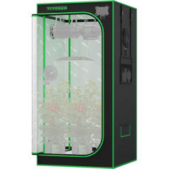 VIVOSUN PRO Grow Tent 80 x 80 x 160 cm Grow Tent with Thick 22 mm Poles, Oxford Fabric, Highly Reflective Mylar Indoor Hydroponics Grow Tent, Plant Tent, Greenhouse, P276, Suitable for AeroLight A150