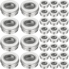 Zubebe 50 Stück Aluminium-Blechdosen, nachfüllbare Behälter, transparenter Schraubdeckel, runde Blechbehälter für Kosmetik, Creme, Diamantmalerei, Salben, Balsam, Lippenbalsam, Gewürze oder andere