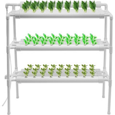 Hydroponics Growing System, Hydroponic Grow Kit, 90 Plant Spaces, 3 Layers, Earthless Plant Growing Systems with Water Pump, for Hydroponic Vegetables, Salad, Flowers, Fruits