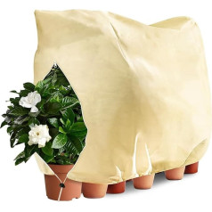 LangRay Plant Protection, Winter, Winter Protection for Plants, Frost Protection, Plant Covers, 80 g/m² with Zip, Drawstring for Pot Plants, Palm Trees, Olive Tree (Beige White, 250 x 360 cm, 1 Piece)
