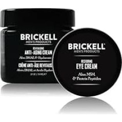 Brickell Men's Ultimate Anti Ageing Routine - Night Cream & Eye Cream Against Wrinkles and Dark Circles - Anti-Wrinkle Cream Against Bags & Swollen Eyes - Natural & Organic - Unscented