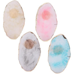 ABOOFAN 4 Stück Mini Nagelkunst Mischpalette Fingerring aus Resin Glatte Oberfläche Tragbar Leicht zu Reinigen für DIY Maniküre und Nail Art Designs Zuhause
