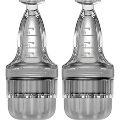 Chewtoyo Kopfhaut-Applikatoren, Applikatoren für Kopfhaut, kompakte Roll-On-Massagegeräte, 2 Stück, einfache reisefreundliche Anwendung, transparentes Schwarz, präzise Markierungen, inklusive Pipetten