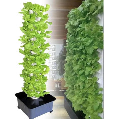 PTSZNGS Hydroponic Tower 15 Tier 45 Planting Positions Indoor Growing Hydroponic Growing Kit Suitable for Fruit and Vegetable Growing