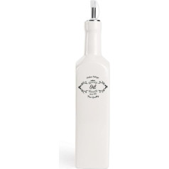 Excelsa Ceramic Oil Bottle, White, 6 x 6 x 31 cm