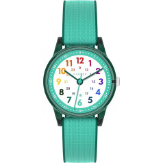 Cander Berlin MNA 0130 N Children's Watch Velcro Children Girls Boys 3 ATM Waterproof Time Learning Analogue, turquoise, Strap.