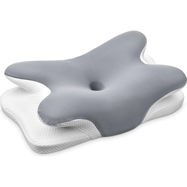 Ehomfory Neck Pillow, Neck Support Pillow, Memory Foam Pillow, Ergonomic Side Sleeper Pillow for Sides, Back and Stomach Sleepers, 69 x 37 x 9/12 cm