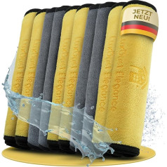 LuxDust Elegance Microfibre Car Cloths, 600 GSM, Extremely Absorbent and Gentle Soft, Lint-Free Cleaning Cloth, Polishing Cloths, for Household Cleaning and Car Care, Set of 10 (30 x 40)