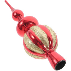 HEALEEP Christbaumspitze in Kugelform, Kunststoff, Rot, für festliche Heimdekoration, Baumkrone, Akzent zur Verbesserung der Urlaubsatmosphäre