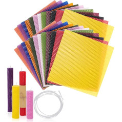 Thleunei Beeswax Sheets for Candle Making - Beeswax Candle Making Kit for Kids - Christmas Candle Making Kit for Adults - DIY Candle Roll Set -