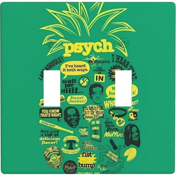 Wandplatte, Psych Ananas, Zitat, Drucke, Kippschalter, Lichtschalter, Dekorator, 2-Gang-Steckdose, langlebig, 11,4 x 11,4 cm