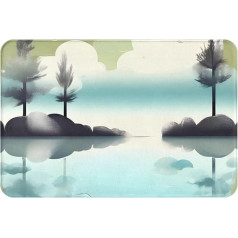 DLXW Dicke, rutschfeste Flanell-Fußmatte, Mehrzweck-Teppich für Innen- und Außenbereich, für Haustür, Küche, Bad, langlebig und leicht zu reinigen, ruhige Seen