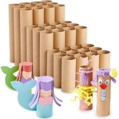 Brown Cardboard Tubes for Crafts, Paper Rolls for Classrooms and Art Projects - 36 Pieces (3 Different Sizes)