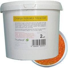 Trustleaf 2kg Orange Self Indicating Silica Gel 2-5mm Beads Reusable Can Dehumidify Drying Flowers Storage - (2kg Tin - OG)