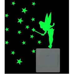 Dekorative Wandtattoos für Kinder - Leuchtende Lichtschalter-Aufkleber | Klebrige Fluoreszenz-Wanddekoration, im Dunkeln leuchtender Aufkleber für -Mädchen-Schlafzimmer