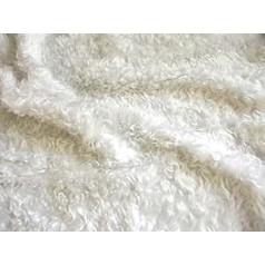 Curly Teddy Faux Fur Fabric Material – BRIGHT WHITE