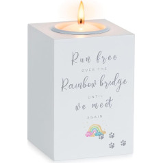 Romadedi Dog Memorial Candle: Sympathy Gift, Sympathy Gift, Sympathy Gift, Sympathy Gift, Loss Gift, White Wooden Candle Holder with Prints, Gifts for Dog Lovers, Home