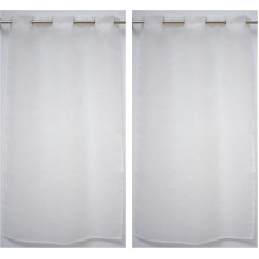 Linder Kaolin 0169/11/475RI Pair of Straight Blinds Ecru with Eyelets, white, 70x200