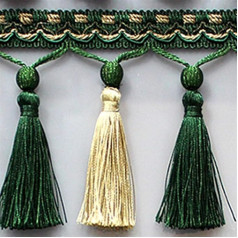 DUANGYMM Fransenbesatz Quaste, Vorhangspitze, Besätze Kanten Stoff Hause Vorhang Kissen Sofa Decor Rand(Dark Green)