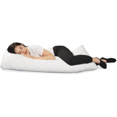 EnerPlex Certipur-Us Never Flat Body Pillow, Adjustable Shredded Memory Foam, Luxury Body Pillow, Machine Washable, Bamboo Cover Certified, Cream, Body Cushion, 54 x 20 Inches