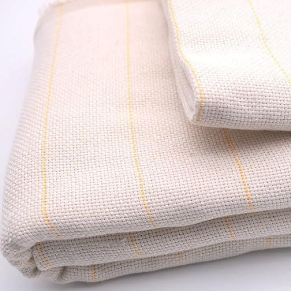 PEALOV Tufting cloth, primary tufting cloth, carpet back fabric with marked yellow lines, muslin fabric/textile, primary tufting cloth backing fabric for the use of carpet tufting guns 1 m x 5 m