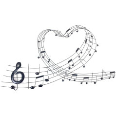 SK Style New Contemporary Metal Wall Art Picture Or Sculpture – Lightweight Heart Music Scroll