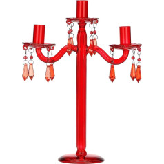RITUALI DOMESTICI - Candlestick Drops Red with 3 Arms Luminando Glass