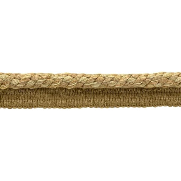 DecoPro Package of 21.9m | Elaborate 10mm Camel Beige Straw Harvest Gold Veranda Collection Trim Cord with Sewing Lip | Style# 0038V | Colour: Savanna Gold - VNT5 (21.9m)